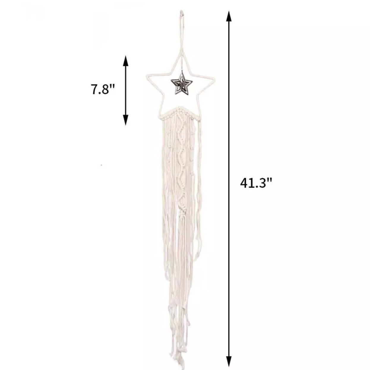 Macrame Woven Wall Hanging Boho Tapestry Moon Star Dreamcatcher Home Decor by DailySale
