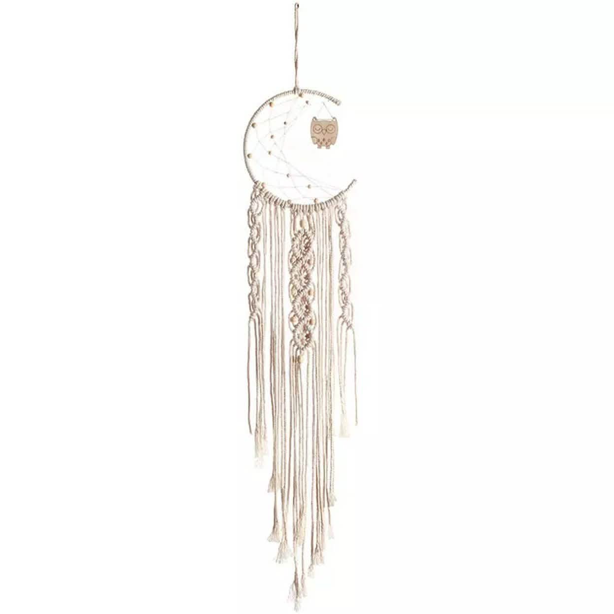 Macrame Woven Wall Hanging Boho Tapestry Moon Star Dreamcatcher Home Decor by DailySale