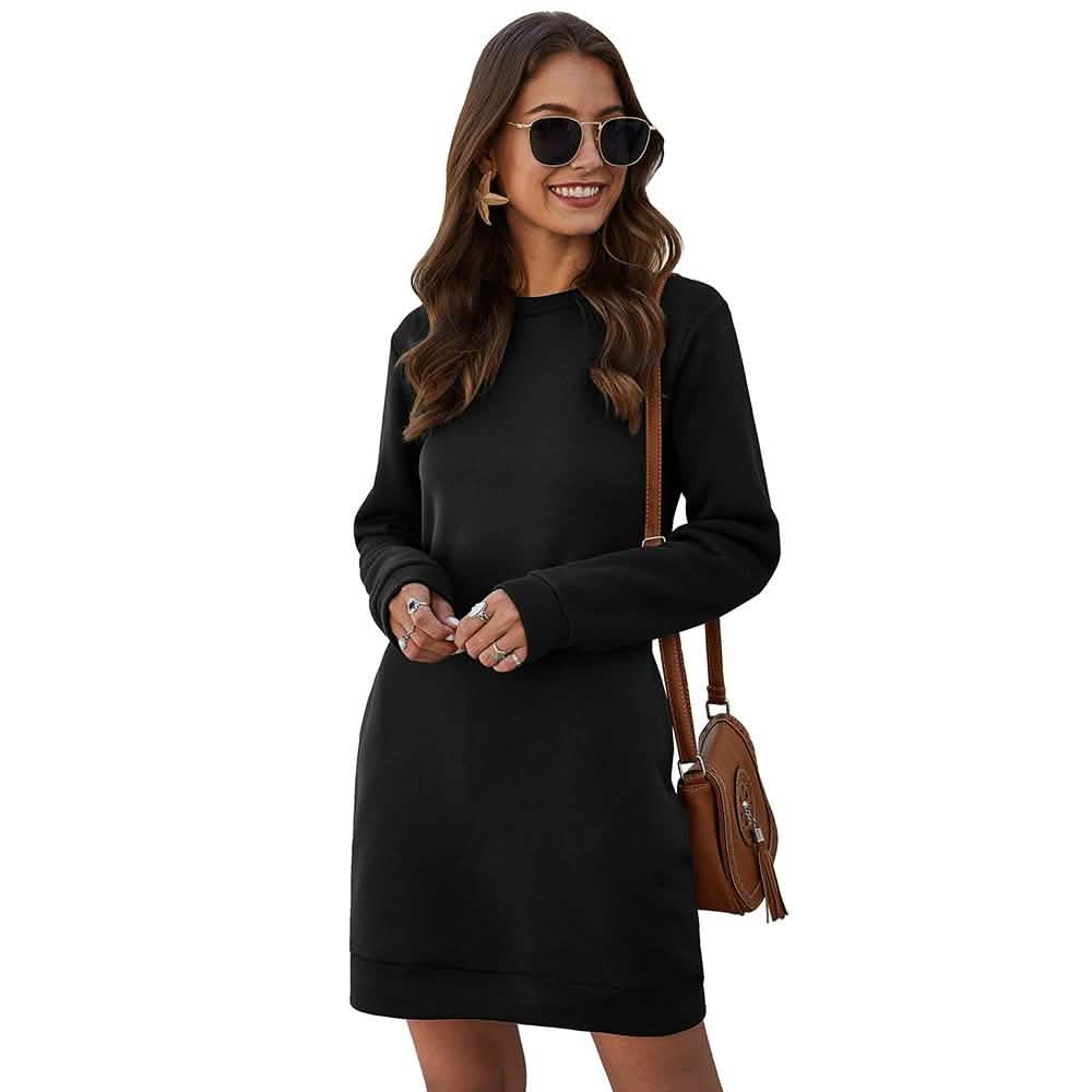 Marble Knit Mini Sweatshirt Dress by DailySale