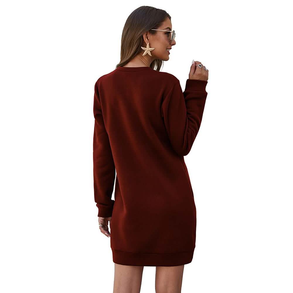 Marble Knit Mini Sweatshirt Dress by DailySale
