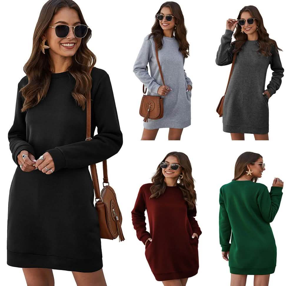 Marble Knit Mini Sweatshirt Dress by DailySale