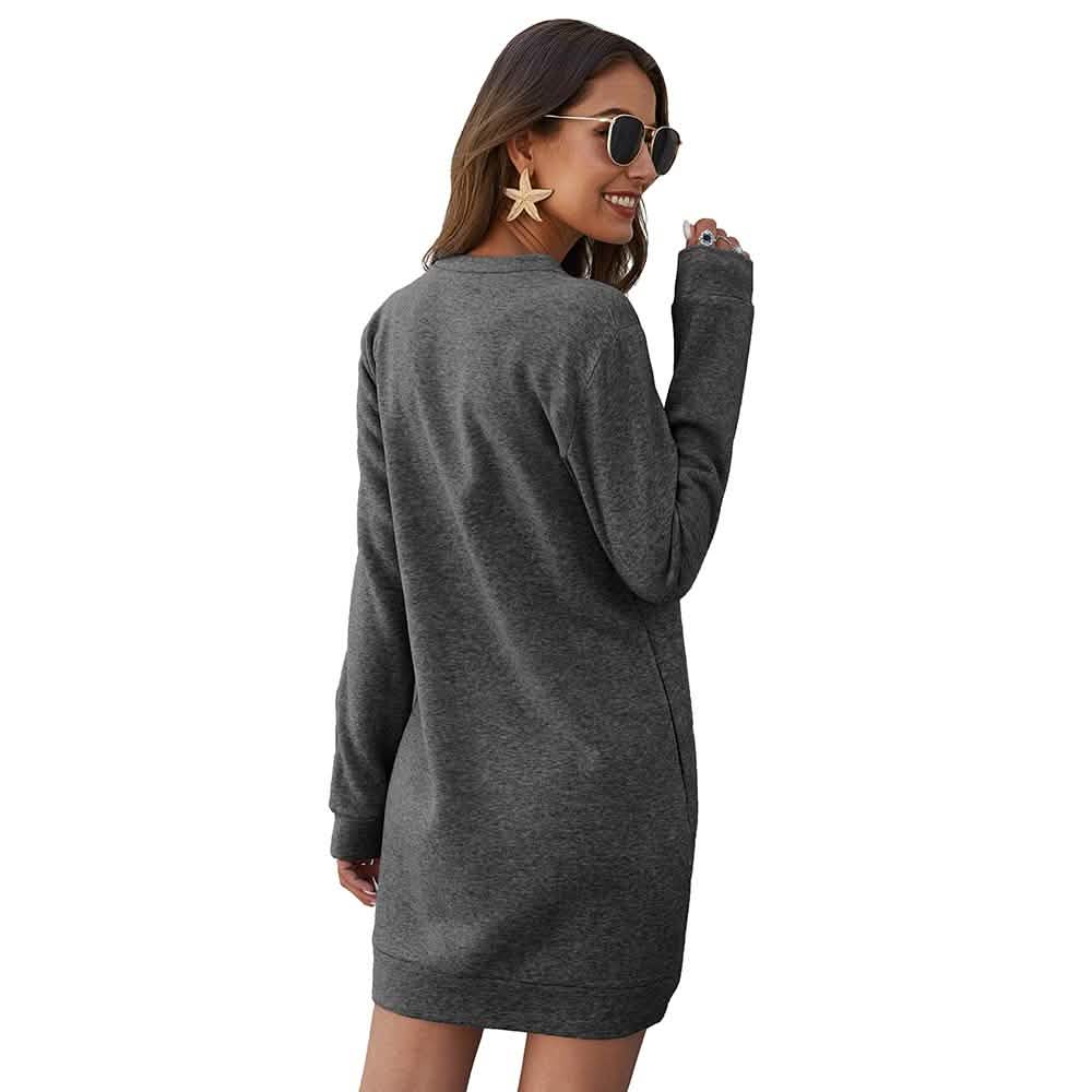 Marble Knit Mini Sweatshirt Dress by DailySale