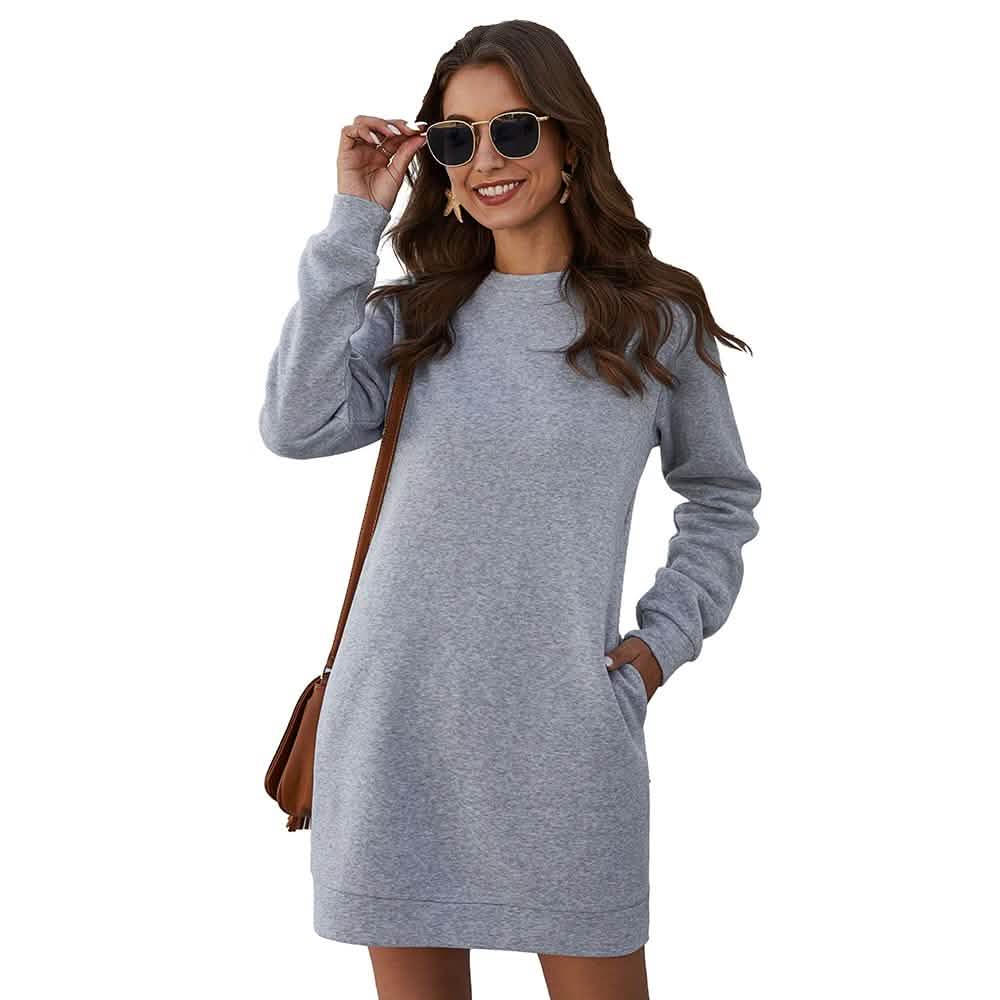 Marble Knit Mini Sweatshirt Dress by DailySale