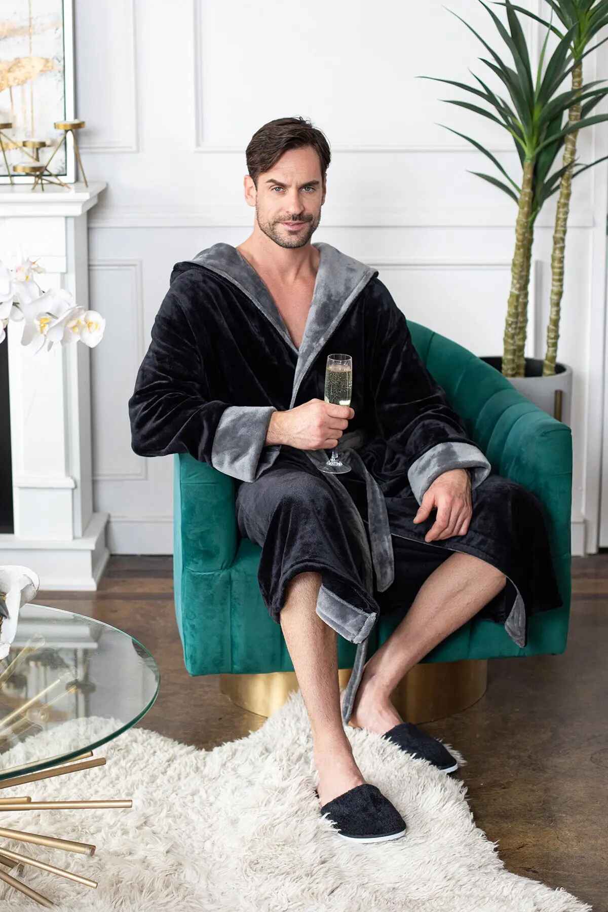 Men’s Robe with Hood – Ultra-Soft Plush Comfort for Everyday Use by Lotus Linen