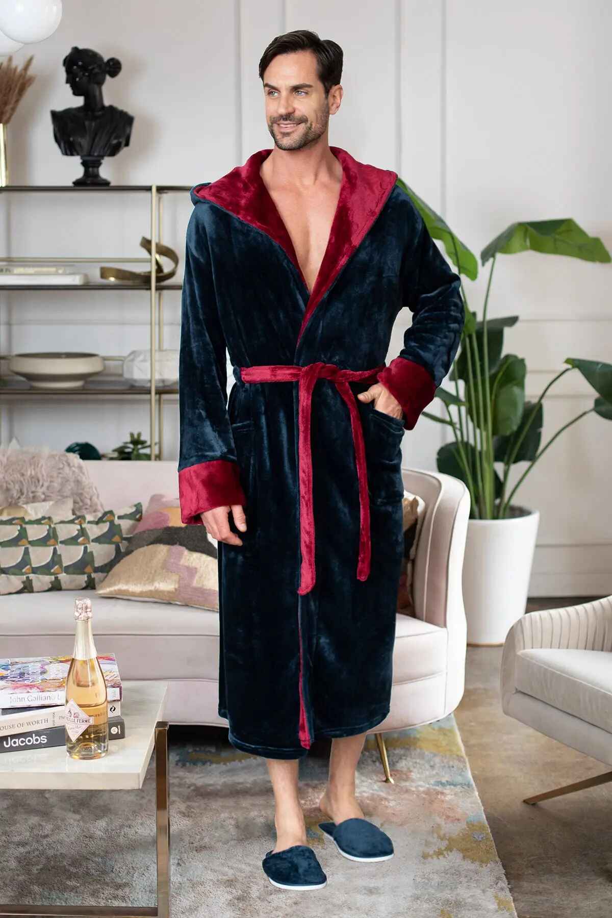 Men’s Robe with Hood – Ultra-Soft Plush Comfort for Everyday Use by Lotus Linen