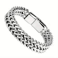 Men's Stainless Steel Braided Bracelet with Magnetic Clasp by DailySale
