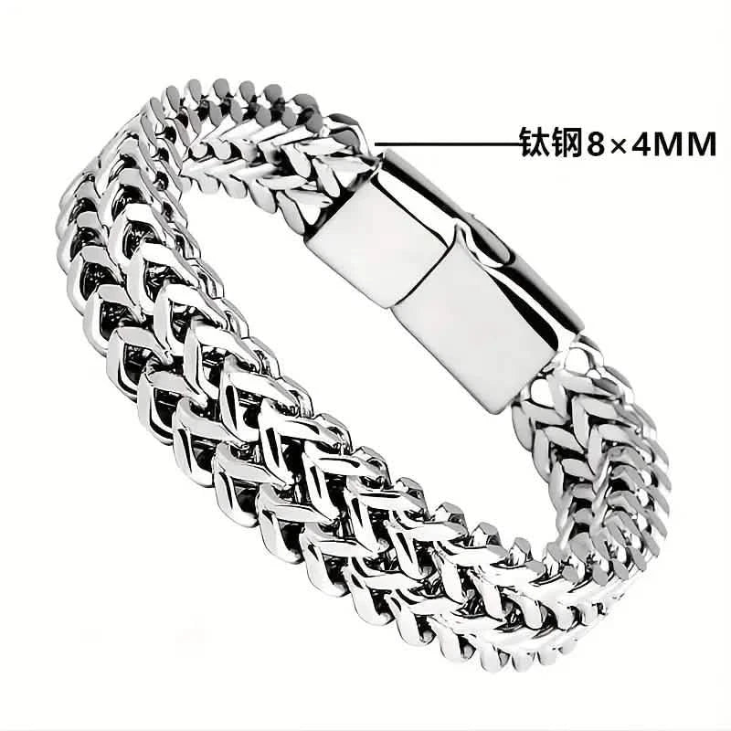 Men's Stainless Steel Braided Bracelet with Magnetic Clasp by DailySale