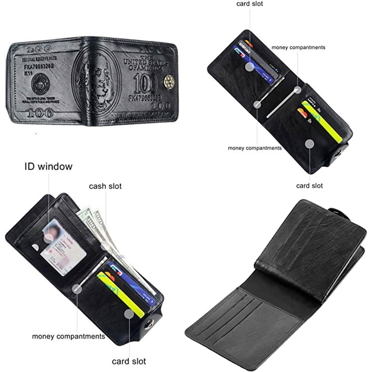 Men's USD Bill Wallet Billfold Leather Credit Card Photo Holder by DailySale