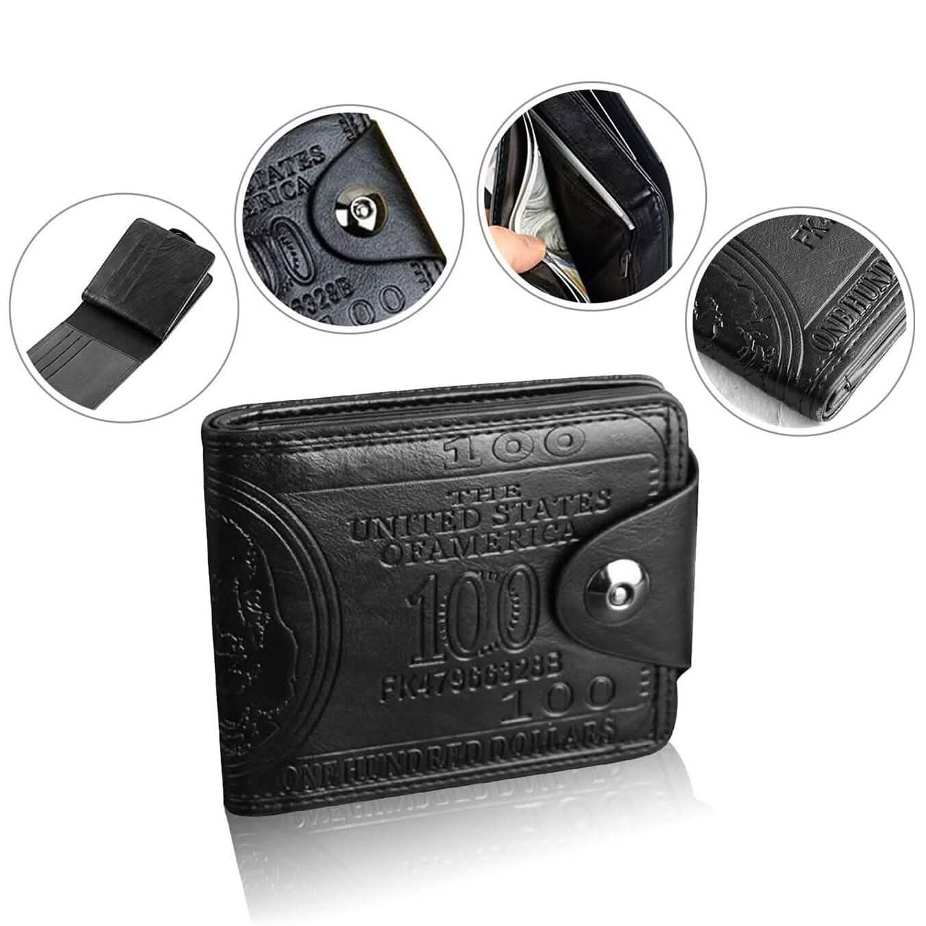 Men's USD Bill Wallet Billfold Leather Credit Card Photo Holder by DailySale