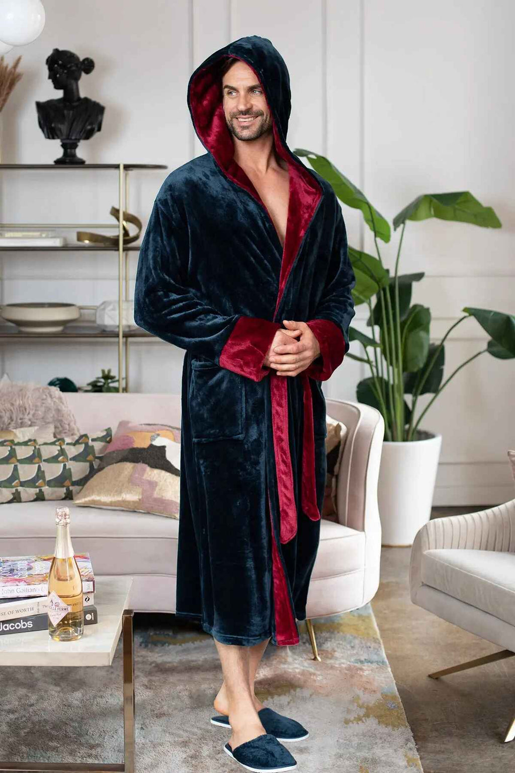 Men’s Robe with Hood – Ultra-Soft Plush Comfort for Everyday Use by Lotus Linen