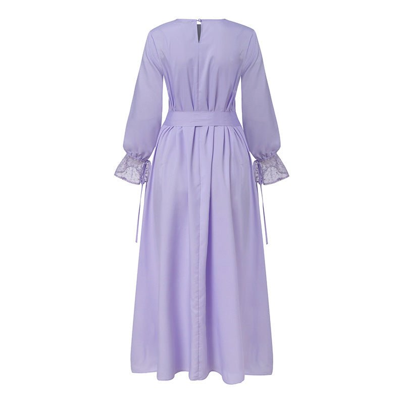 Mesh Panel Stretch Abaya with Belt (MA365) by Mariam's Collection