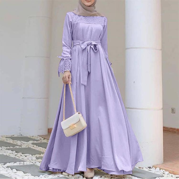 Mesh Panel Stretch Abaya with Belt (MA365) by Mariam's Collection