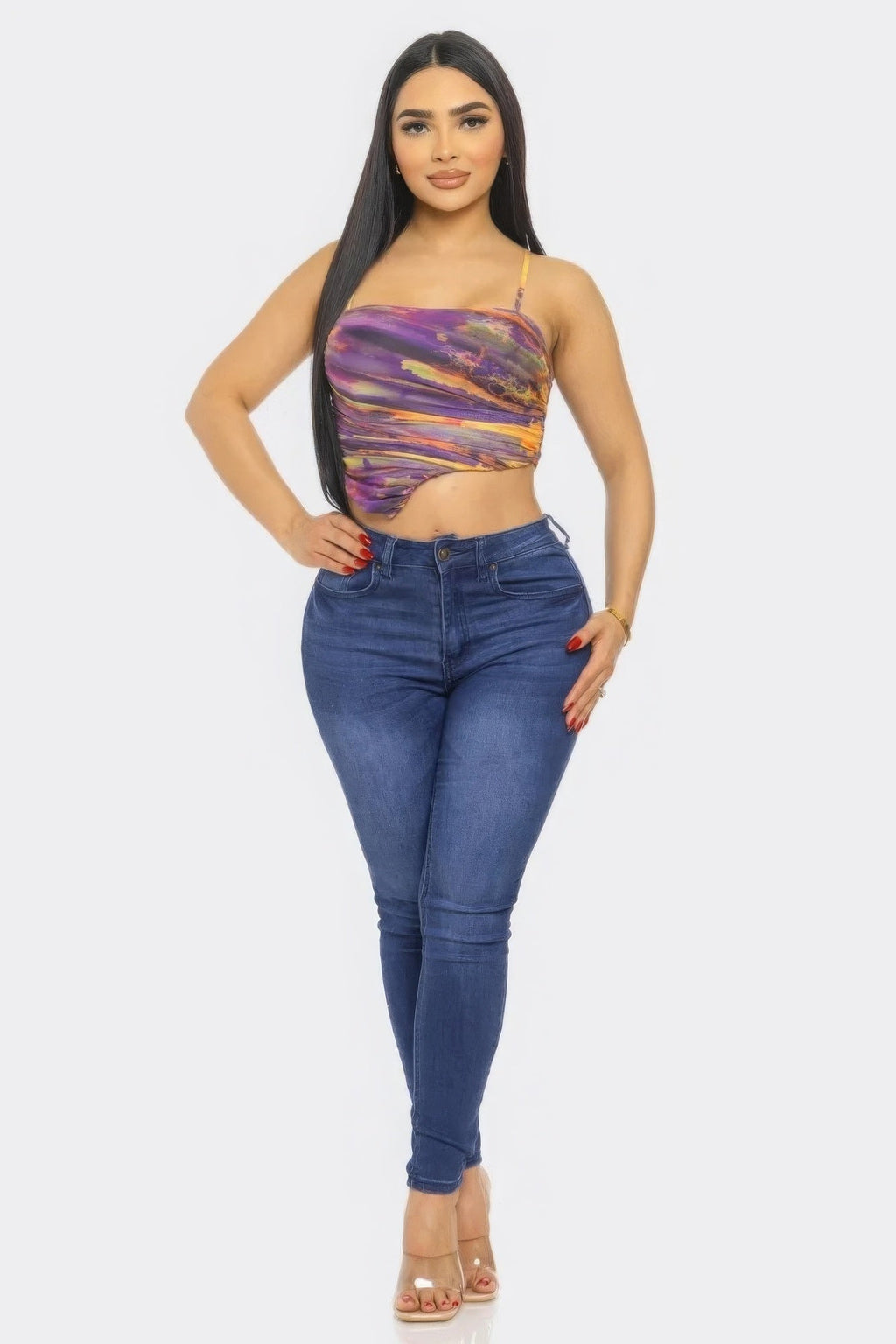 Mesh Print Top by Tigbul's Variety Fashion Shop