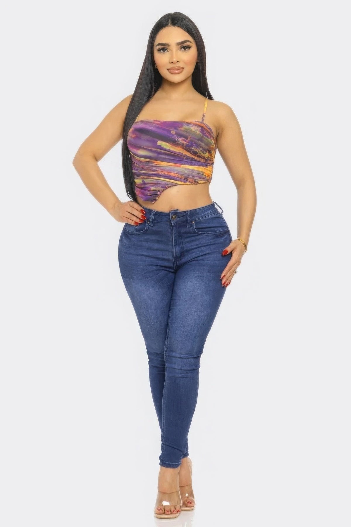 Mesh Print Top by Tigbul's Variety Fashion Shop