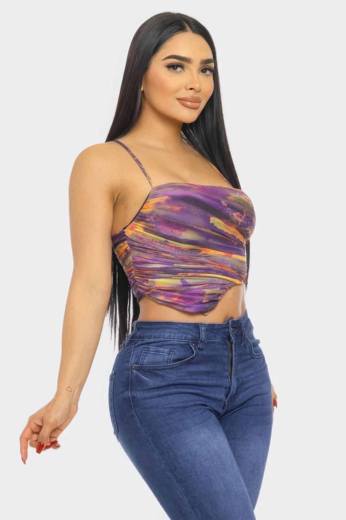 Mesh Print Top by Tigbul's Variety Fashion Shop