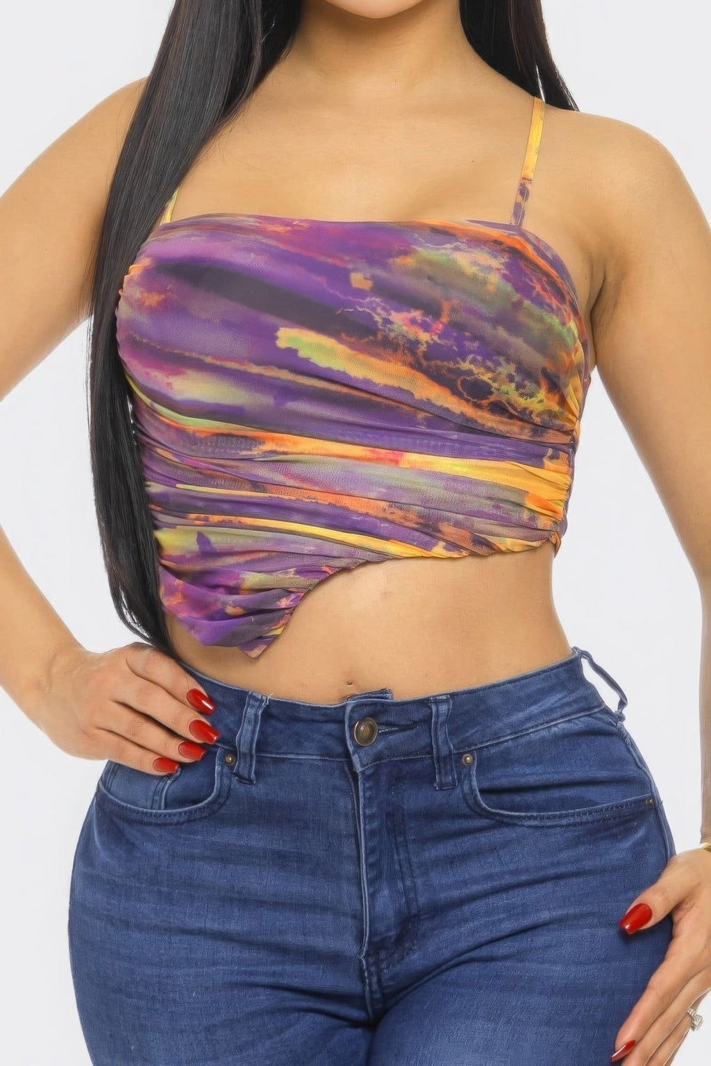 Mesh Print Top by Tigbul's Variety Fashion Shop