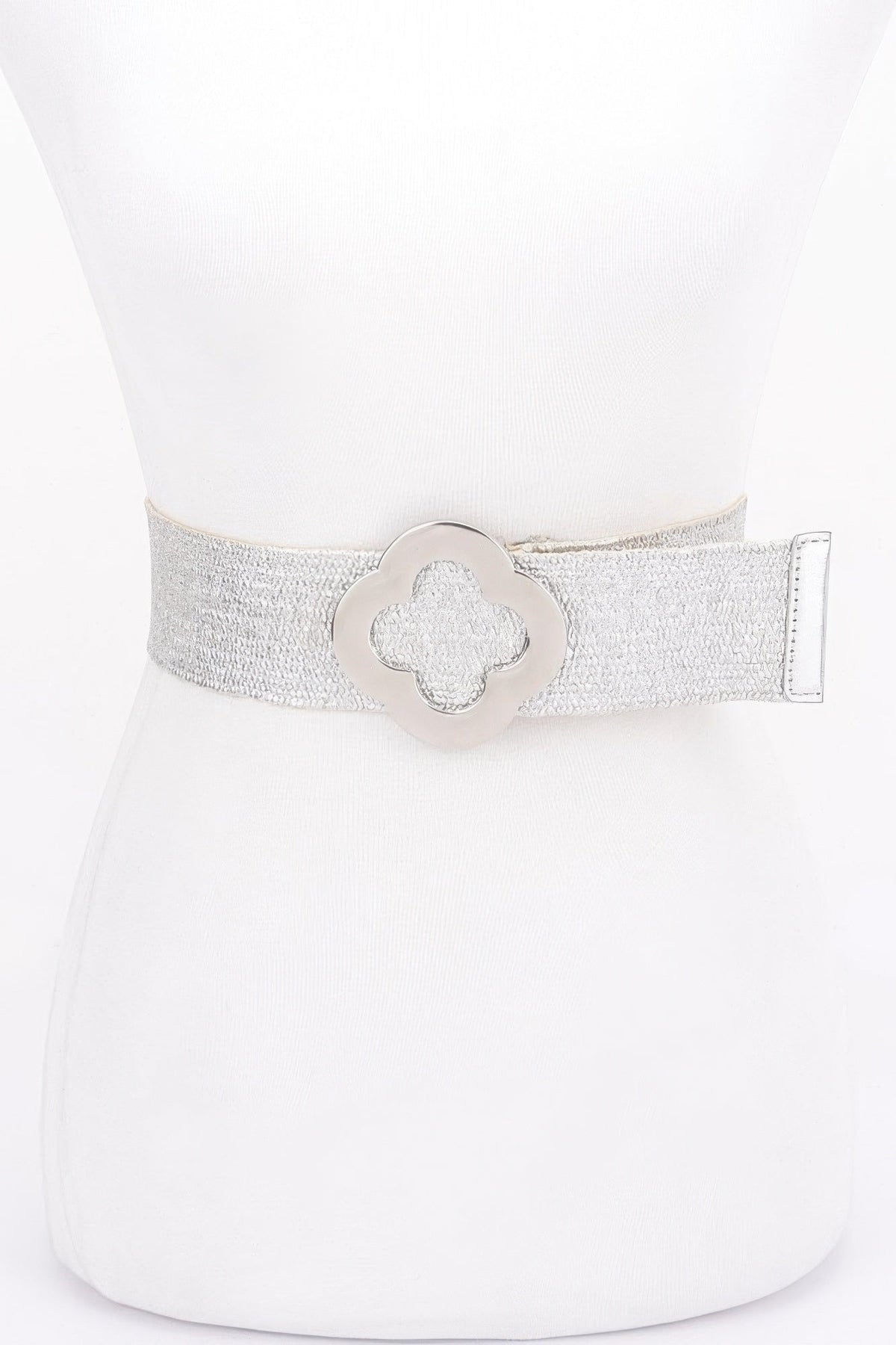 Metal Buckle Metallic Stretch Belt by Tigbul's Variety Fashion Shop