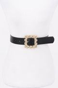 Metal Square Buckle Pu Belt by Tigbul's Variety Fashion Shop