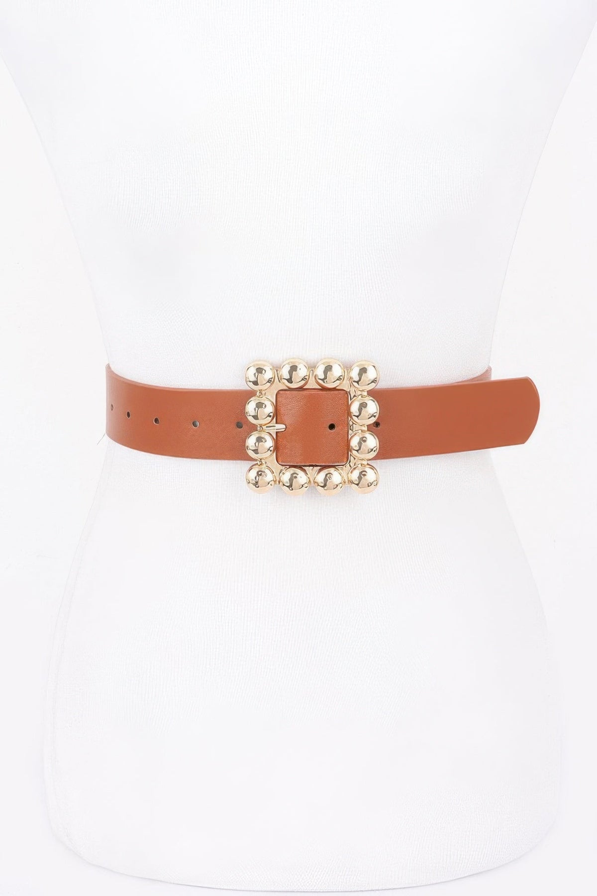 Metal Square Buckle Pu Belt by Tigbul's Variety Fashion Shop
