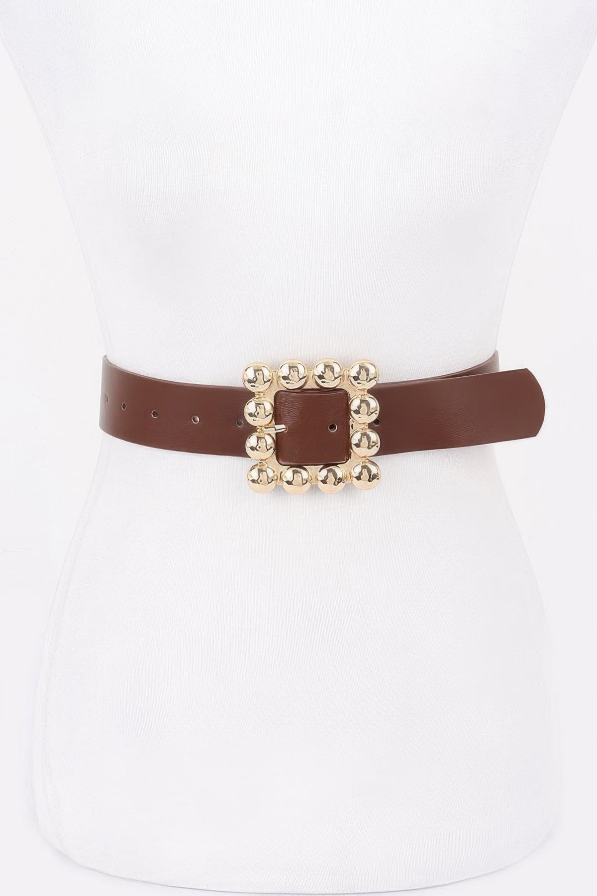 Metal Square Buckle Pu Belt by Tigbul's Variety Fashion Shop
