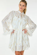 Metallic Print Short Dress by Tigbul's Variety Fashion Shop