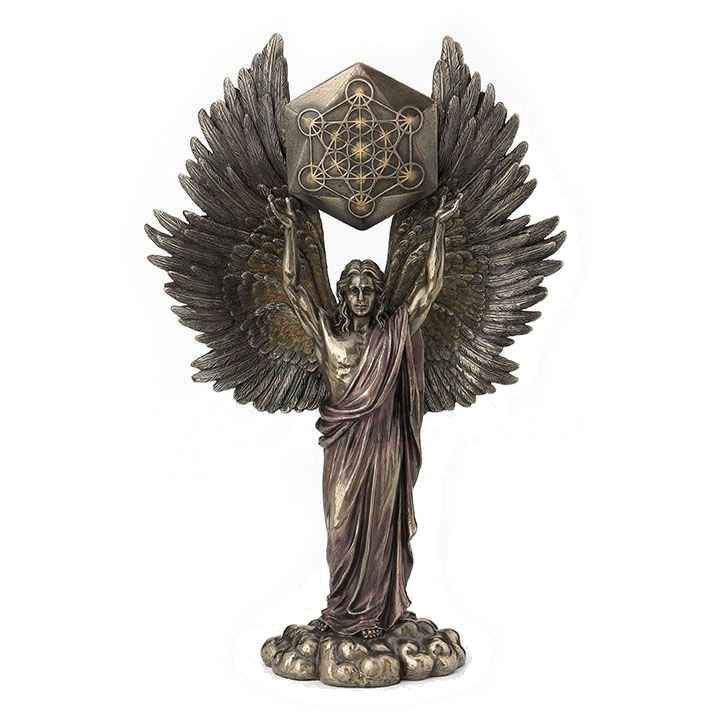 Metatron with Geometric Cube Figurine