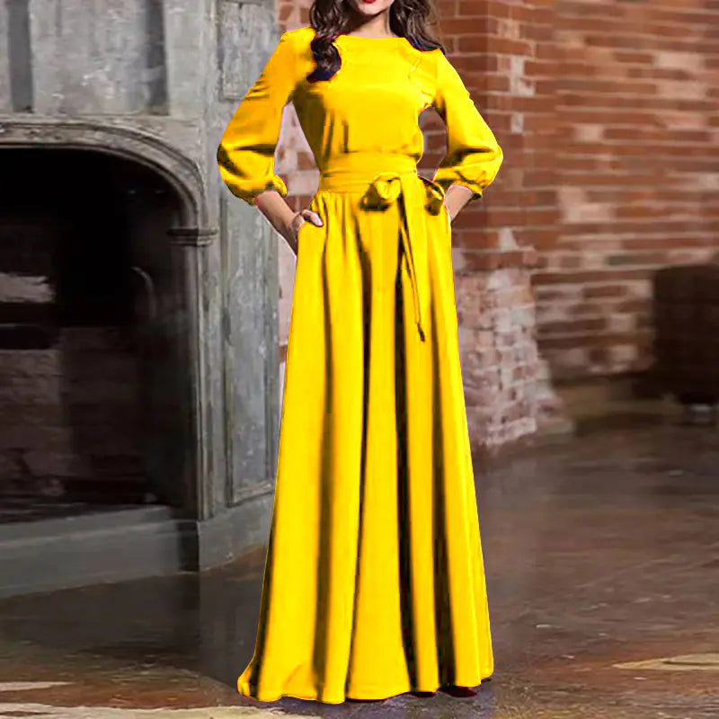 Women's Round Neck Long Dress by Trendy Attic Store01