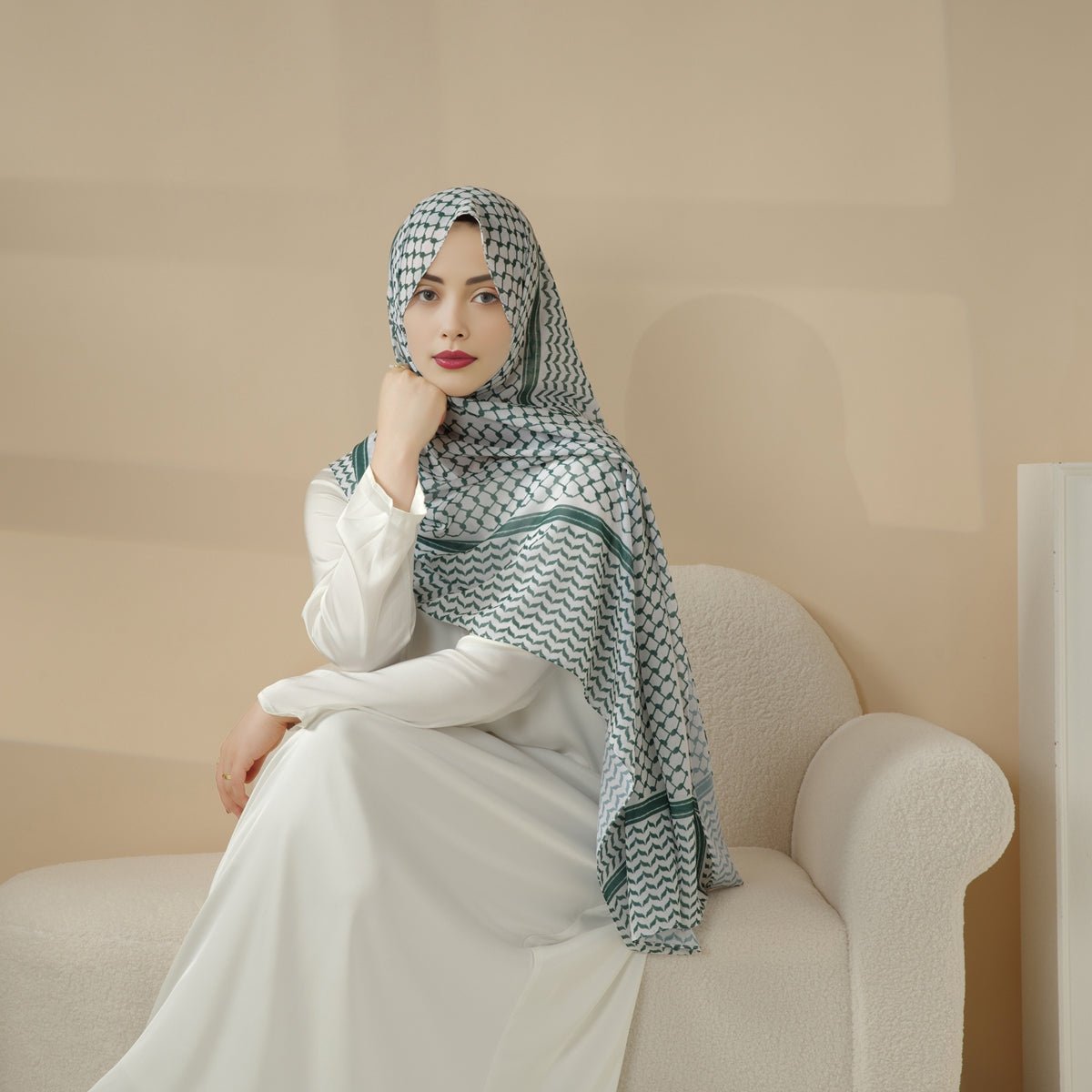 Chiffon Keffiyeh Hijab (MH045) by Mariam's Collection