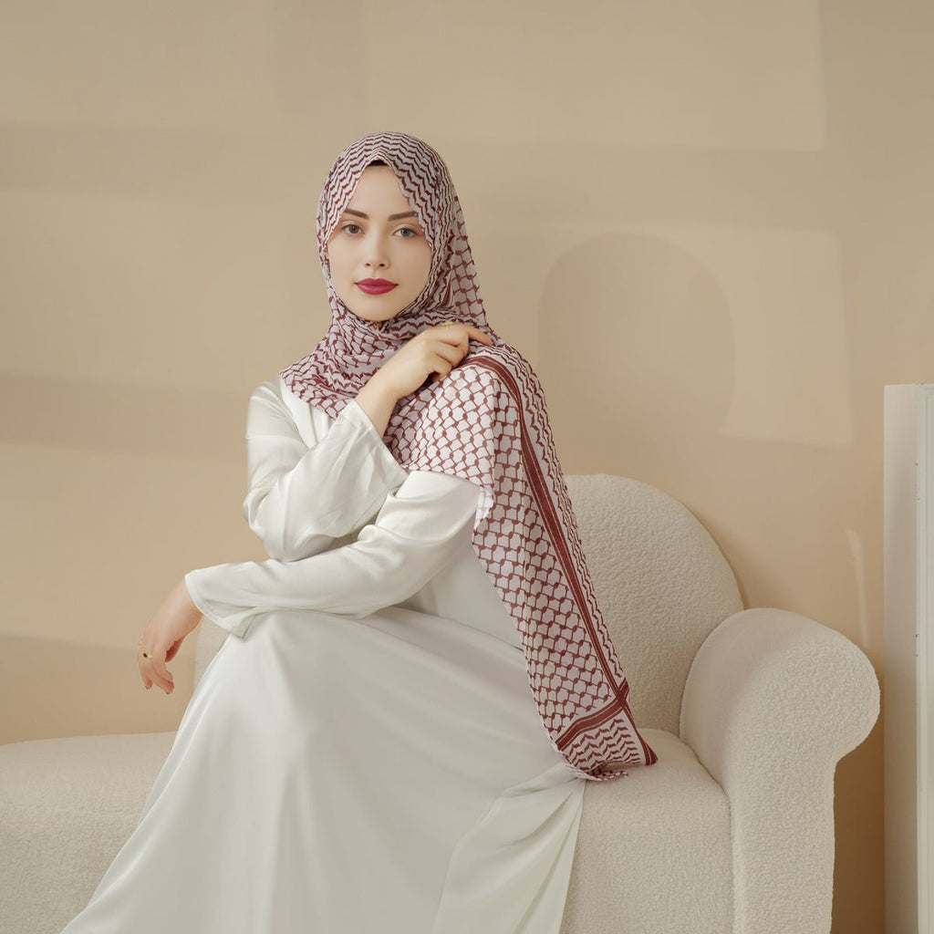 Chiffon Keffiyeh Hijab (MH045) by Mariam's Collection