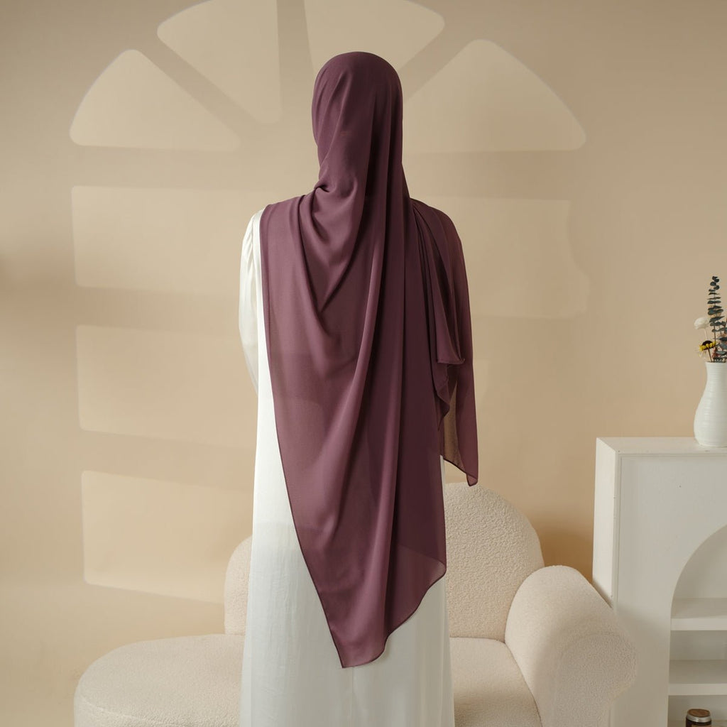 Plain Chiffon Shawl, Extra Fine Chiffon Hijab (MH067) by Mariam's Collection