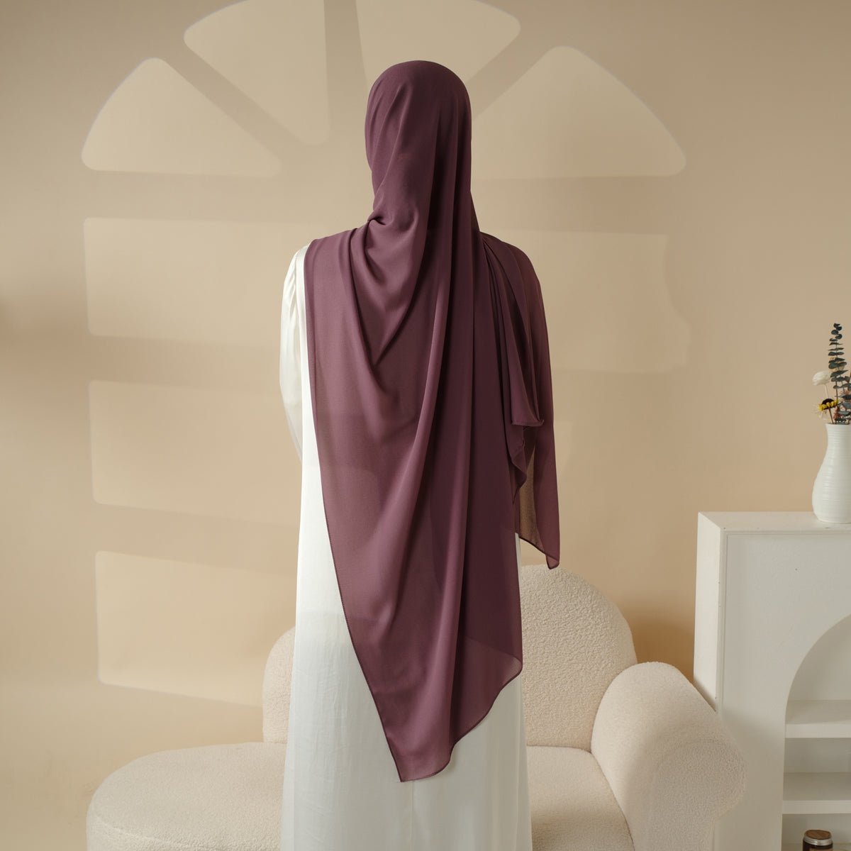 Plain Chiffon Shawl, Extra Fine Chiffon Hijab (MH067) by Mariam's Collection