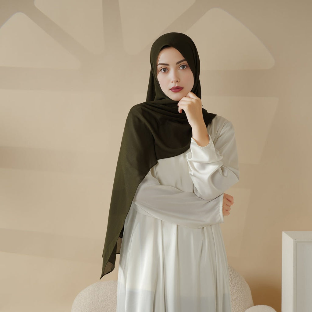 Plain Chiffon Shawl, Extra Fine Chiffon Hijab (MH067) by Mariam's Collection