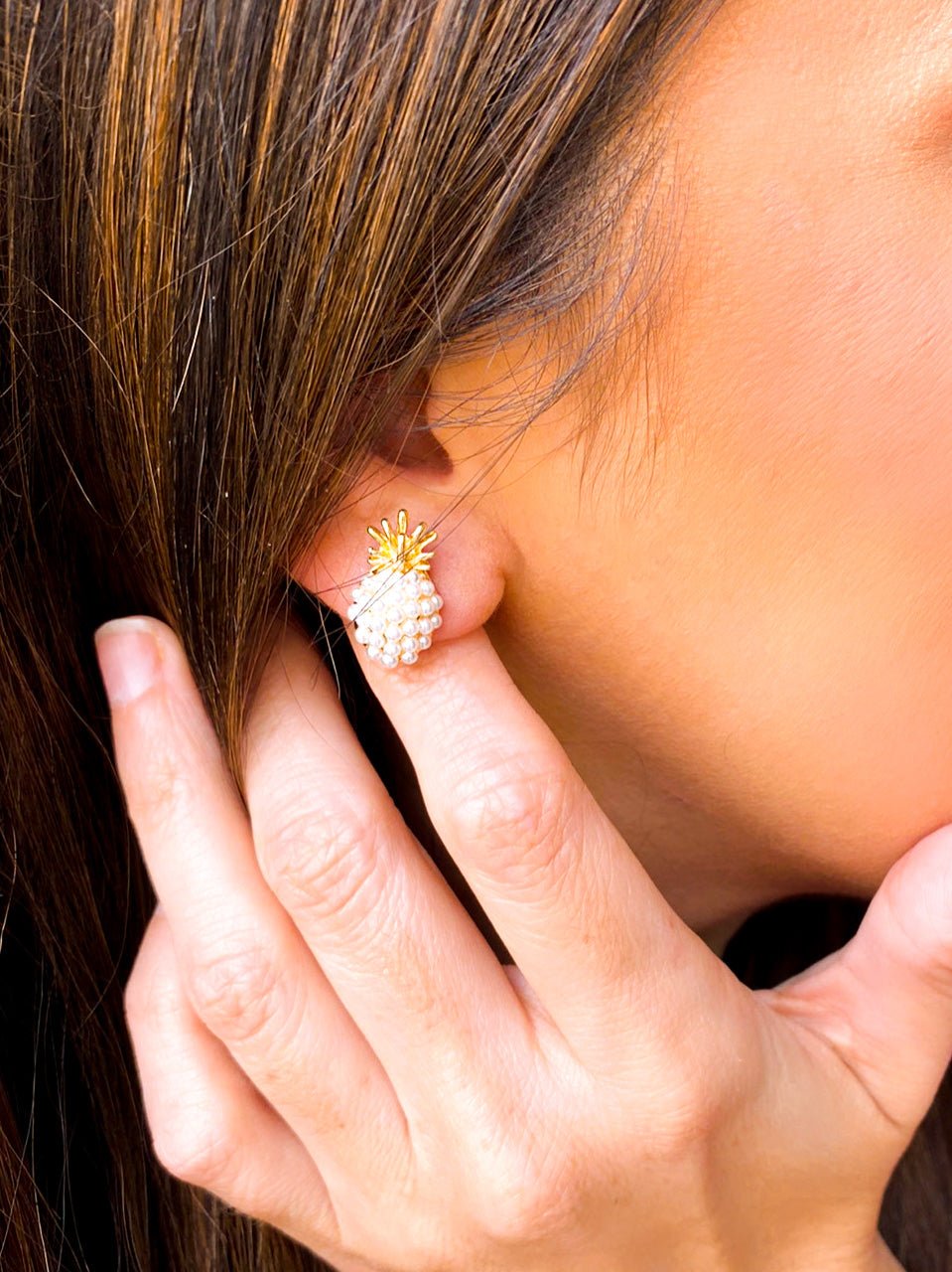 Mini Pearl Pineapple Studs by Girl Code Couture