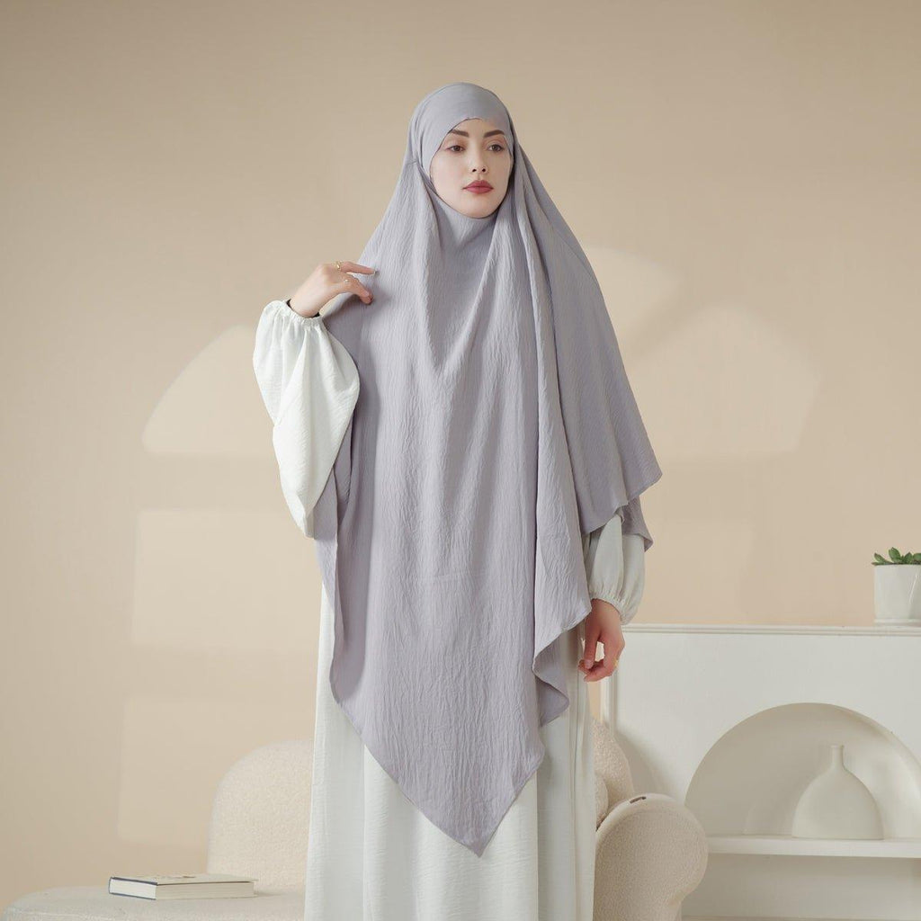 MK005 Crepe One Layer Khimar by Mariam's Collection