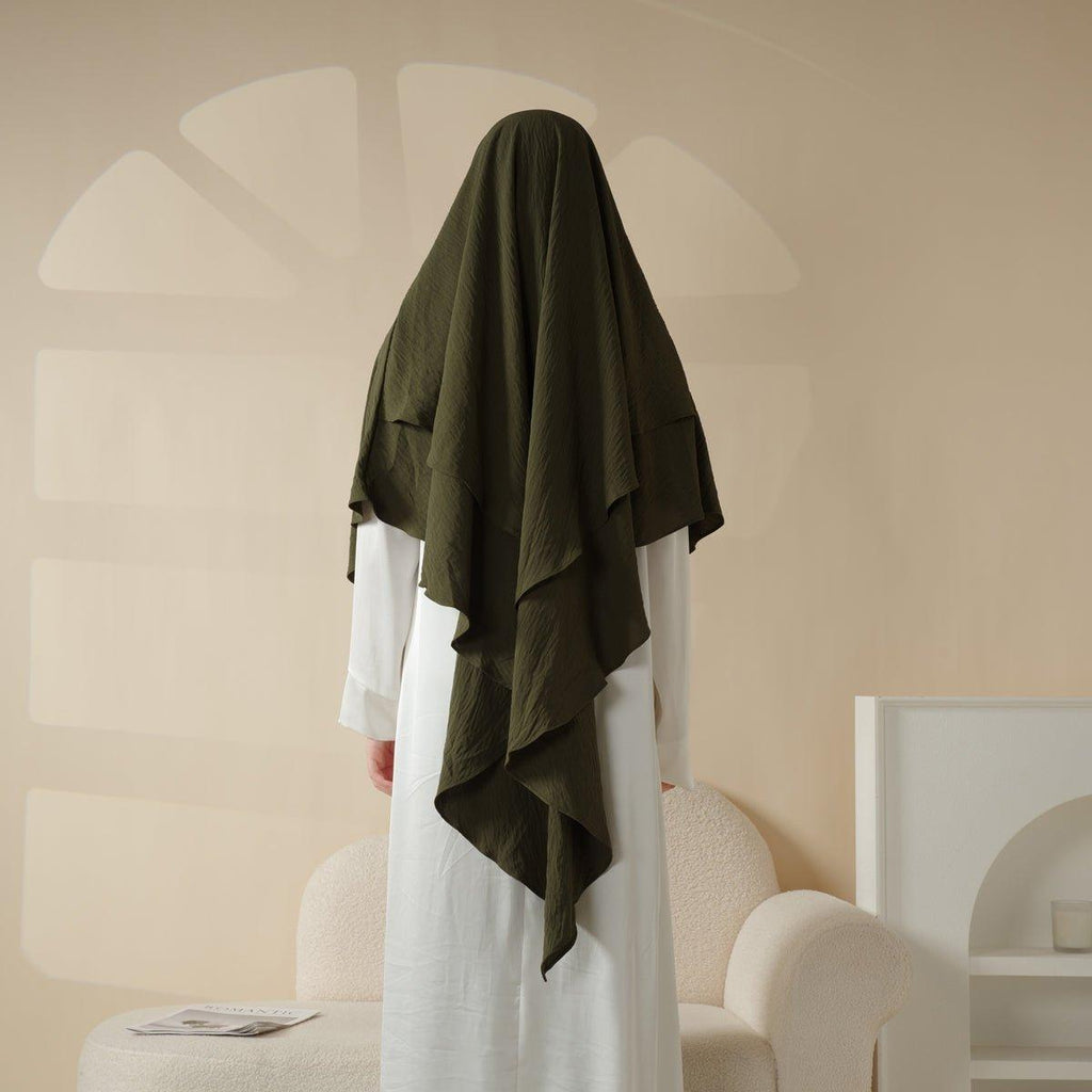 MK005 Crepe One Layer Khimar by Mariam's Collection