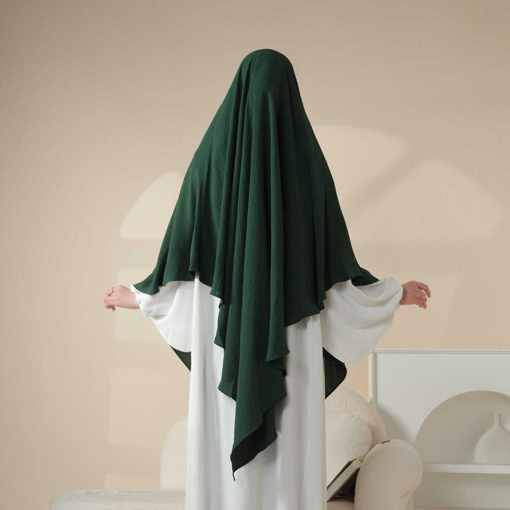 MK005 Crepe One Layer Khimar by Mariam's Collection