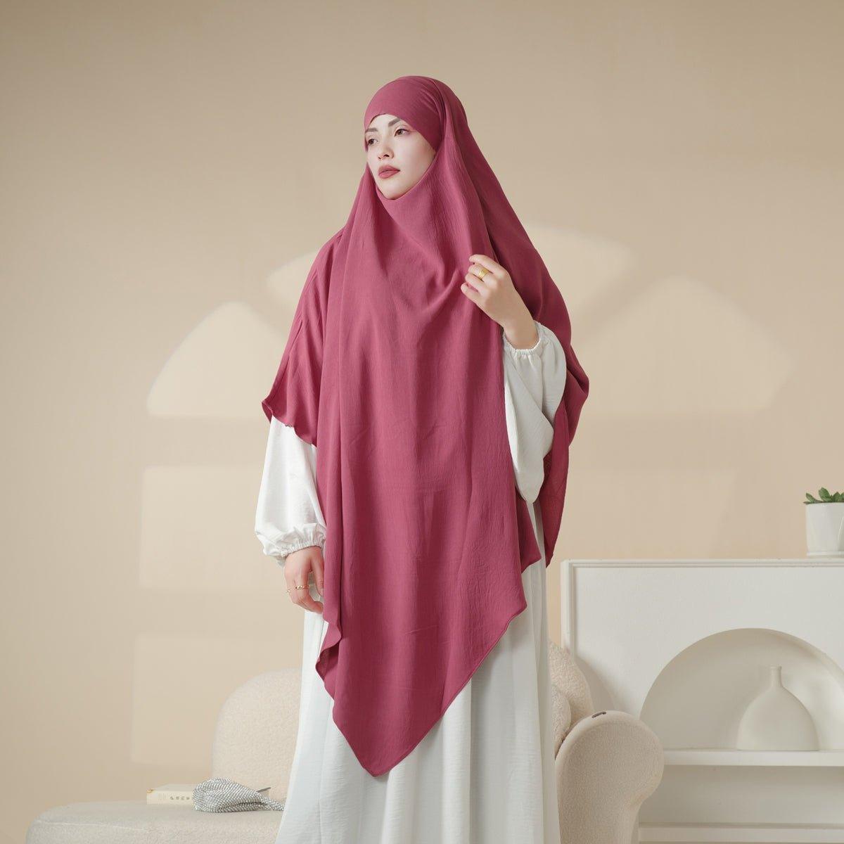 MK005 Crepe One Layer Khimar by Mariam's Collection