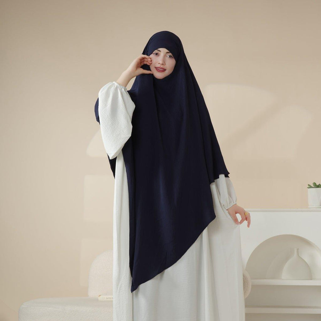 MK005 Crepe One Layer Khimar by Mariam's Collection