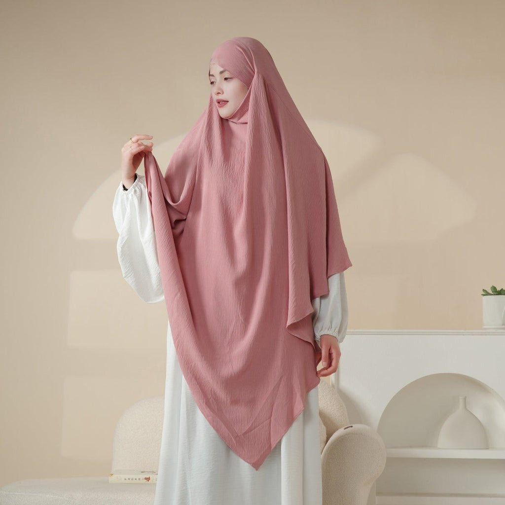 MK005 Crepe One Layer Khimar by Mariam's Collection