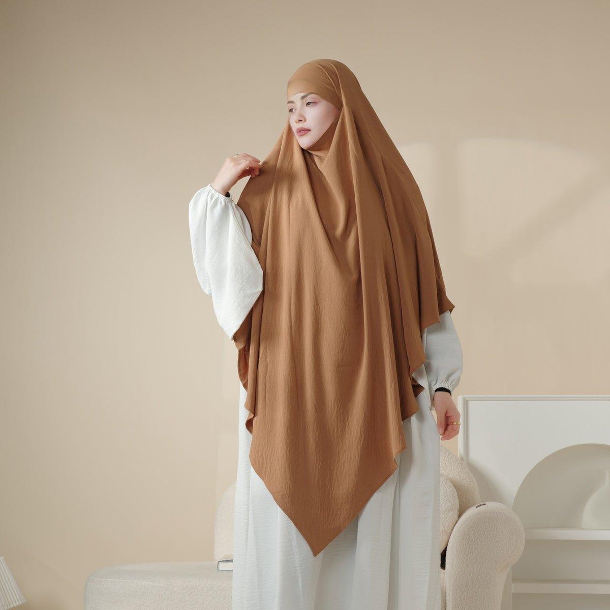MK005 Crepe One Layer Khimar by Mariam's Collection