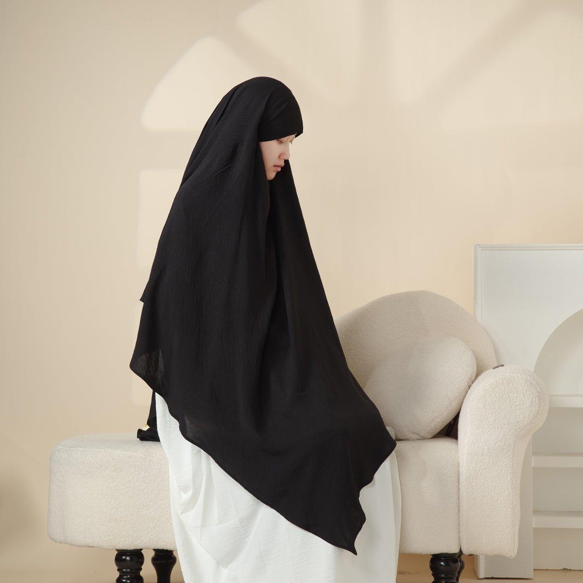 MK005 Crepe One Layer Khimar by Mariam's Collection