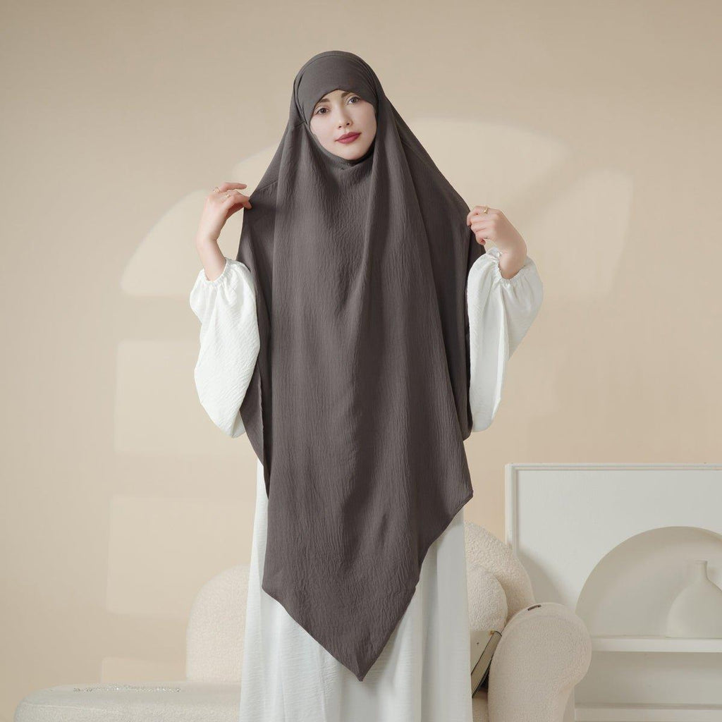 MK005 Crepe One Layer Khimar by Mariam's Collection