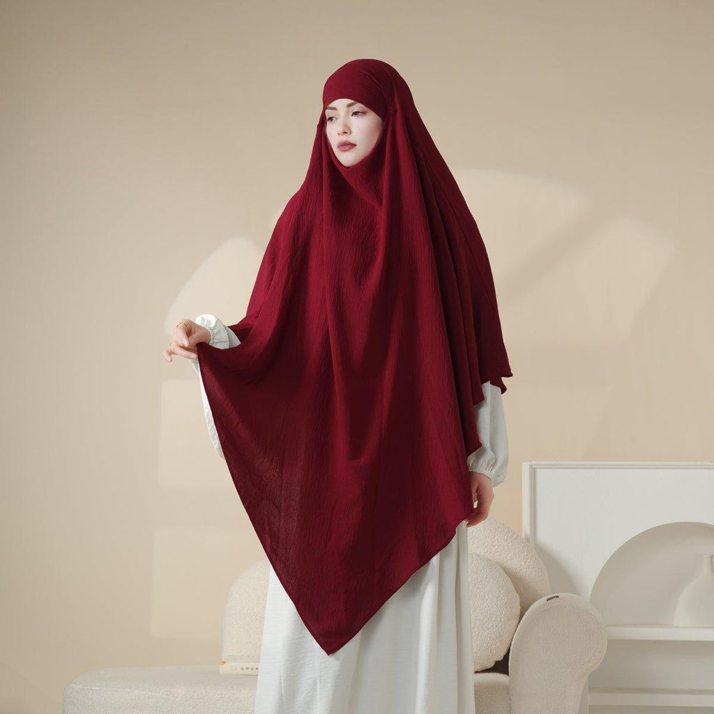 MK005 Crepe One Layer Khimar by Mariam's Collection