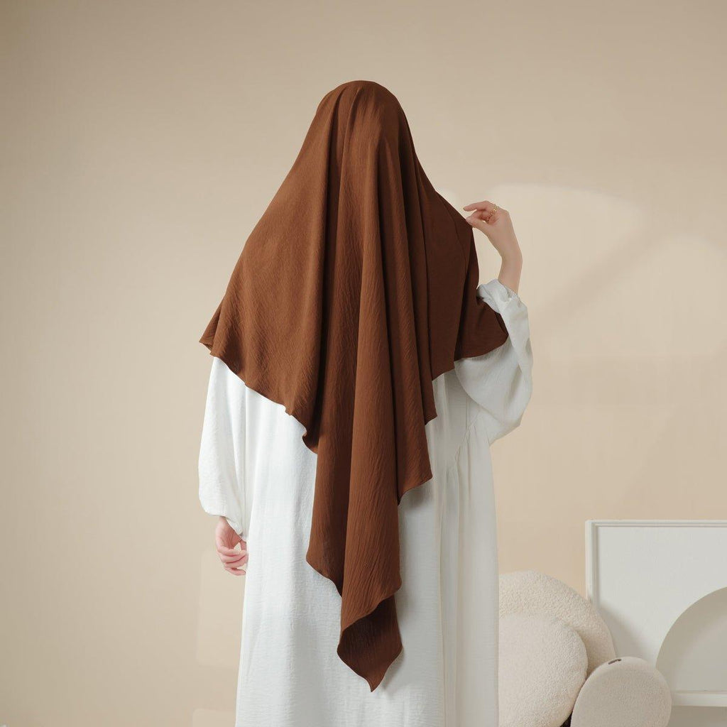 MK005 Crepe One Layer Khimar by Mariam's Collection
