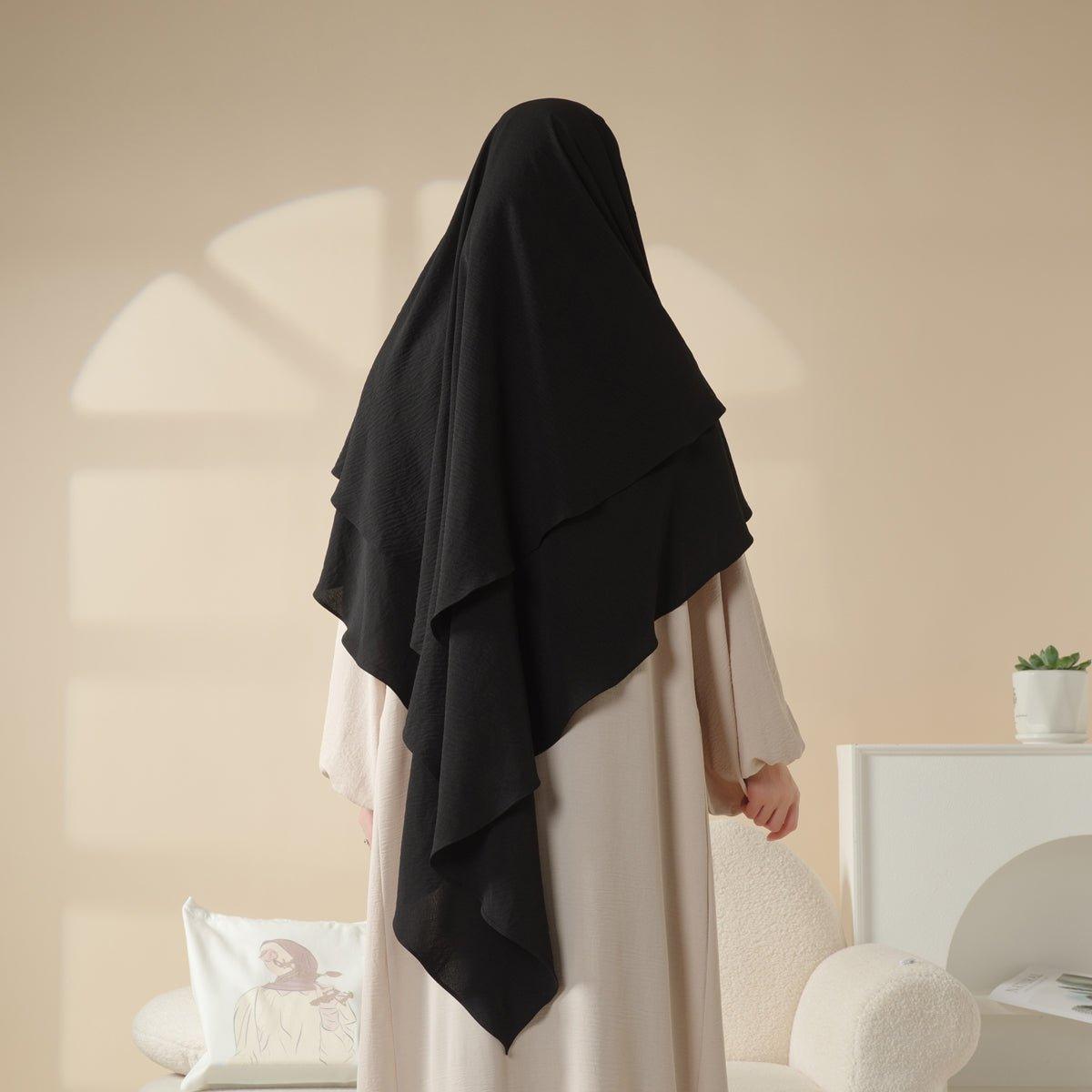 New Two-Layer Crepe Khimar (MK010) by Mariam's Collection