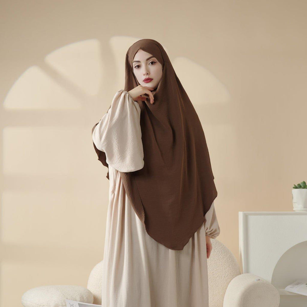 New Two-Layer Crepe Khimar (MK010) by Mariam's Collection