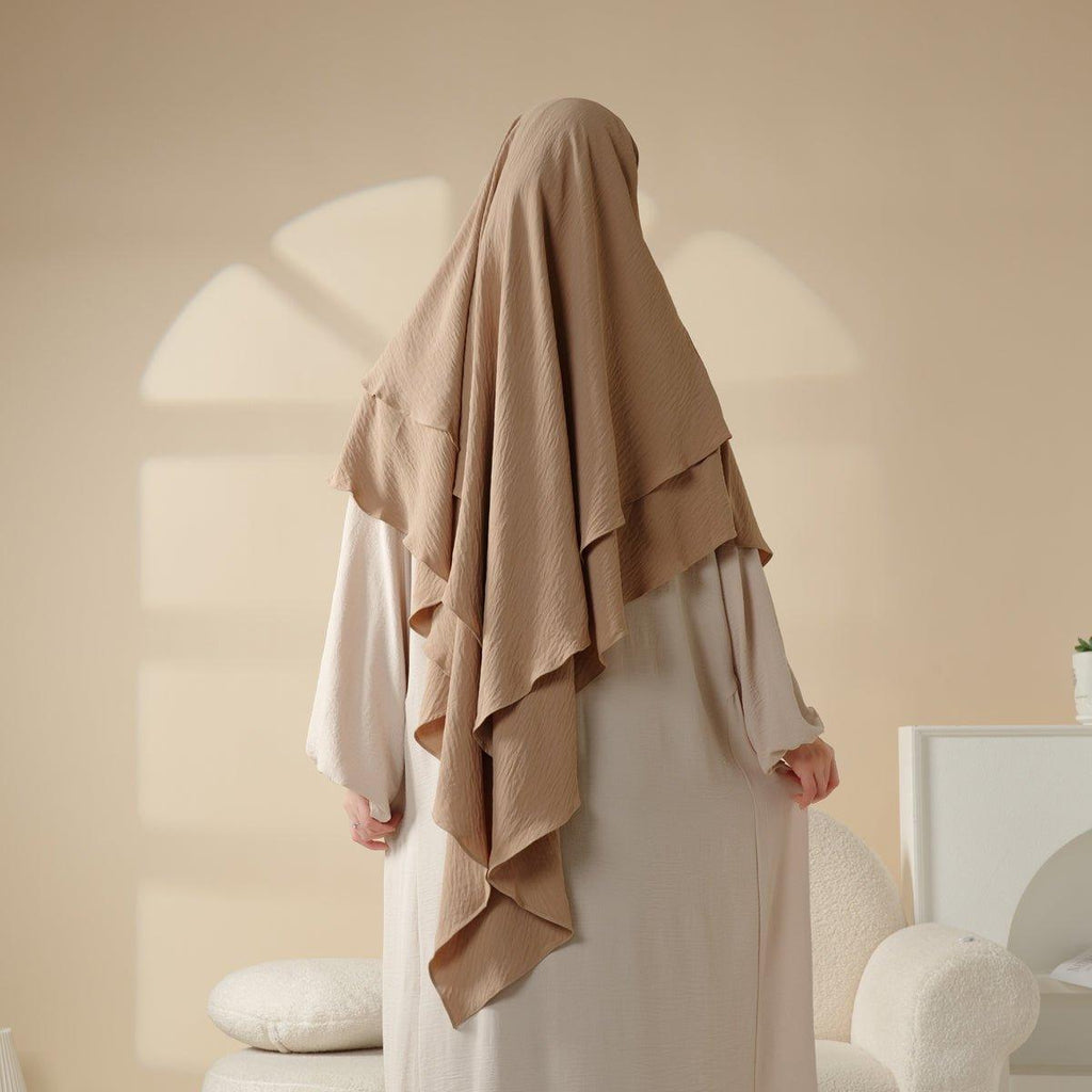 New Two-Layer Crepe Khimar (MK010) by Mariam's Collection