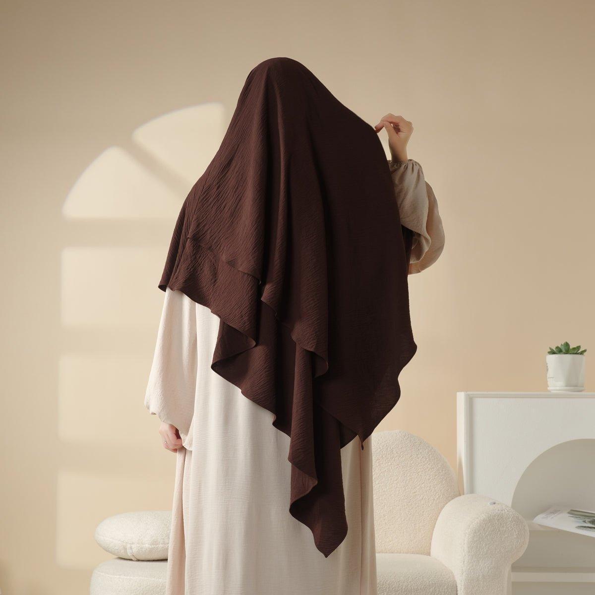 New Two-Layer Crepe Khimar (MK010) by Mariam's Collection