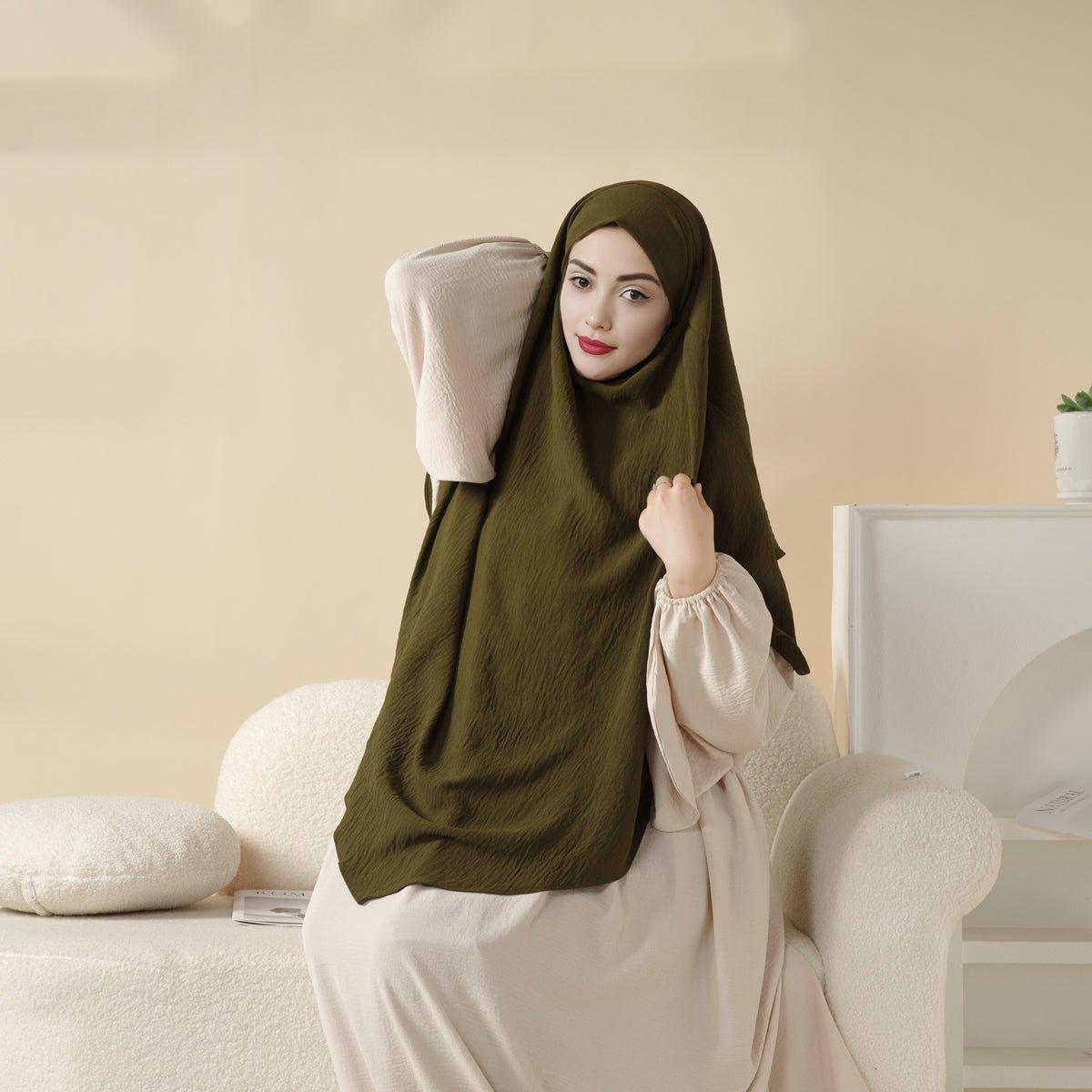 New Two-Layer Crepe Khimar (MK010) by Mariam's Collection