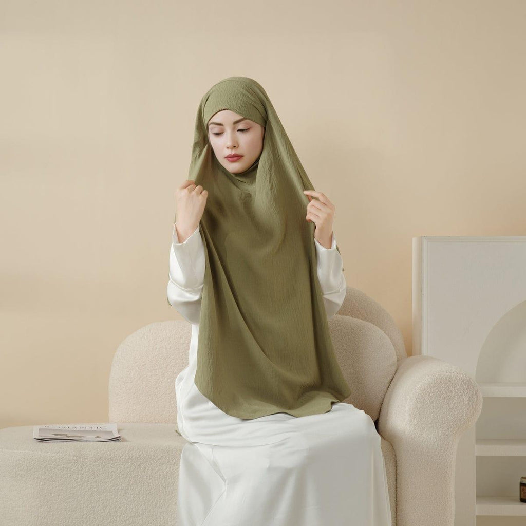Comfort Crepe One Layer Khimar (MK014) by Mariam's Collection